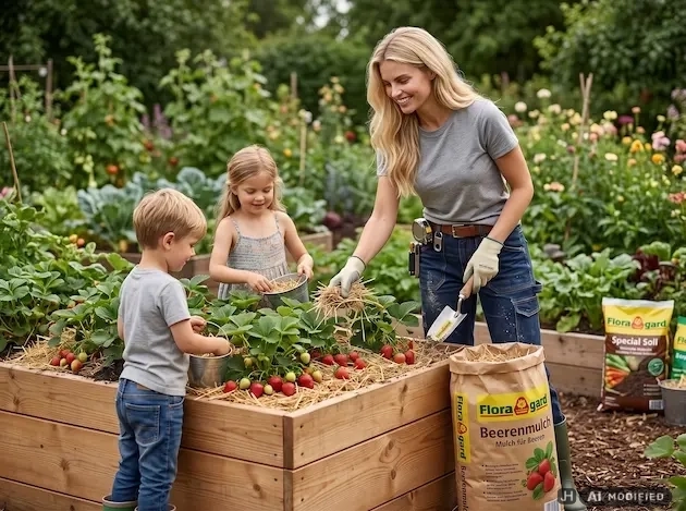 Erdbeeren Mulchen